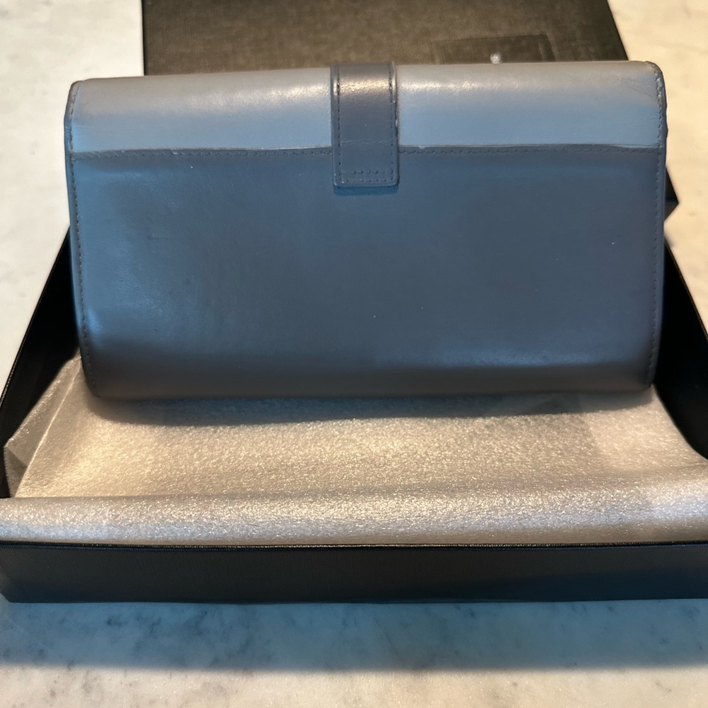 Saint Laurent Gray Wallet/Purse with Silver Accents + COA - Picture 7 of 10